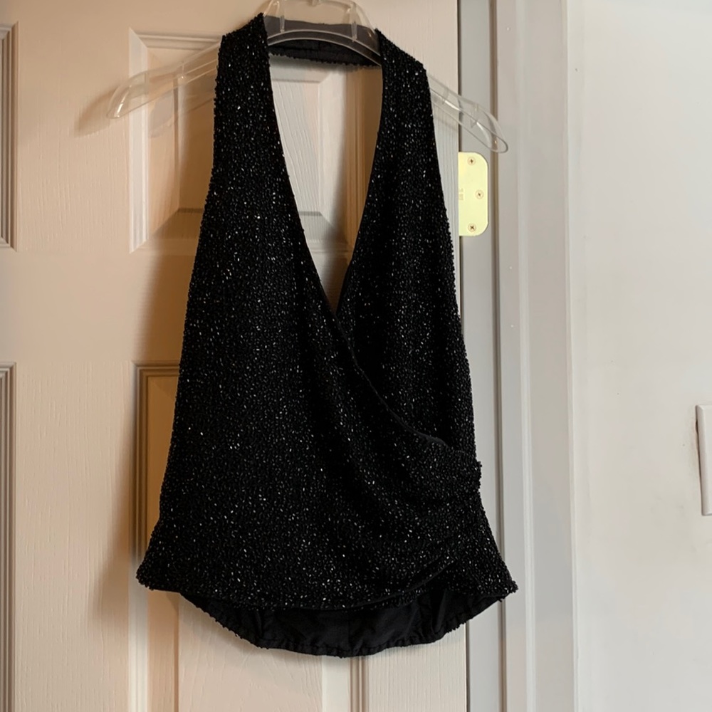 Cecily Brown holiday/ wedding top sequin, back less size M